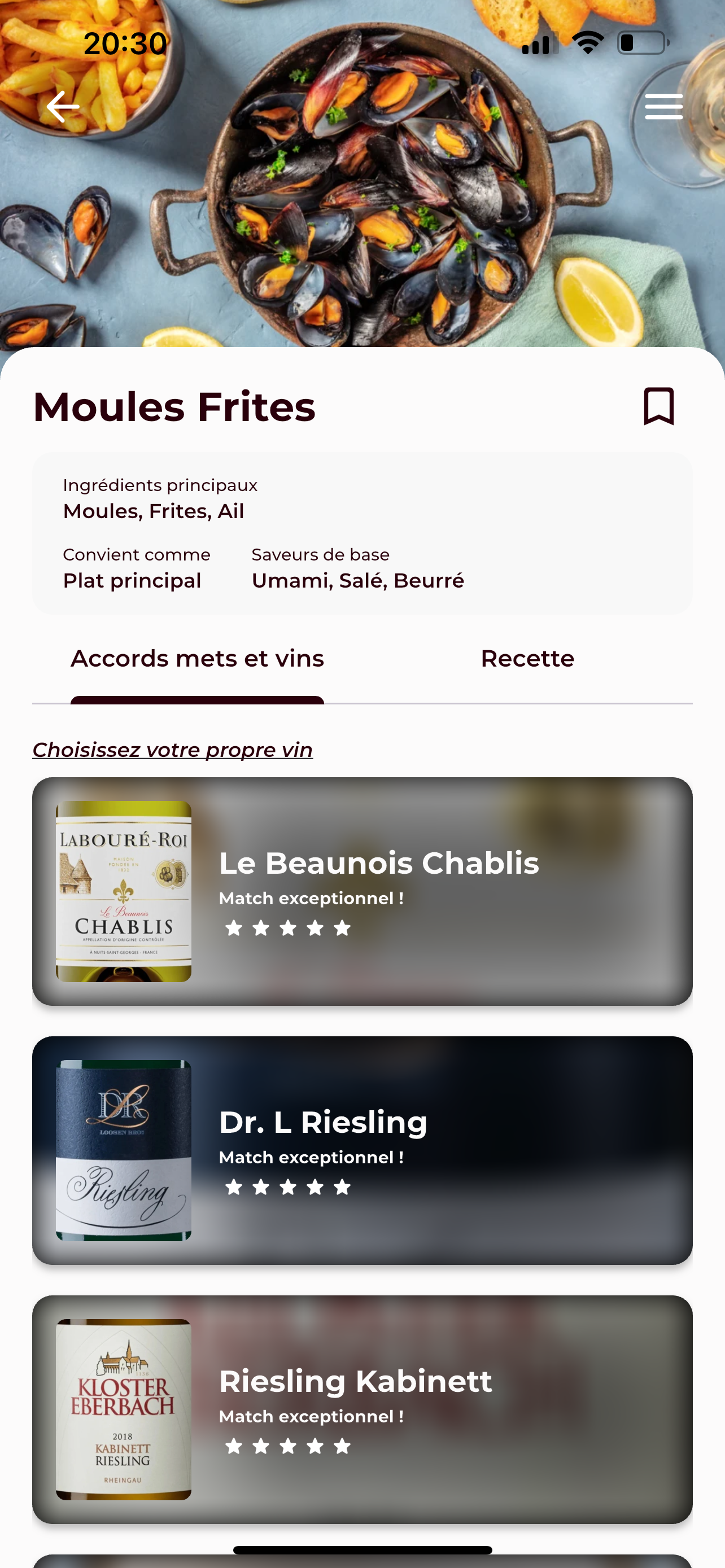 Vinomat app screenshot - fr