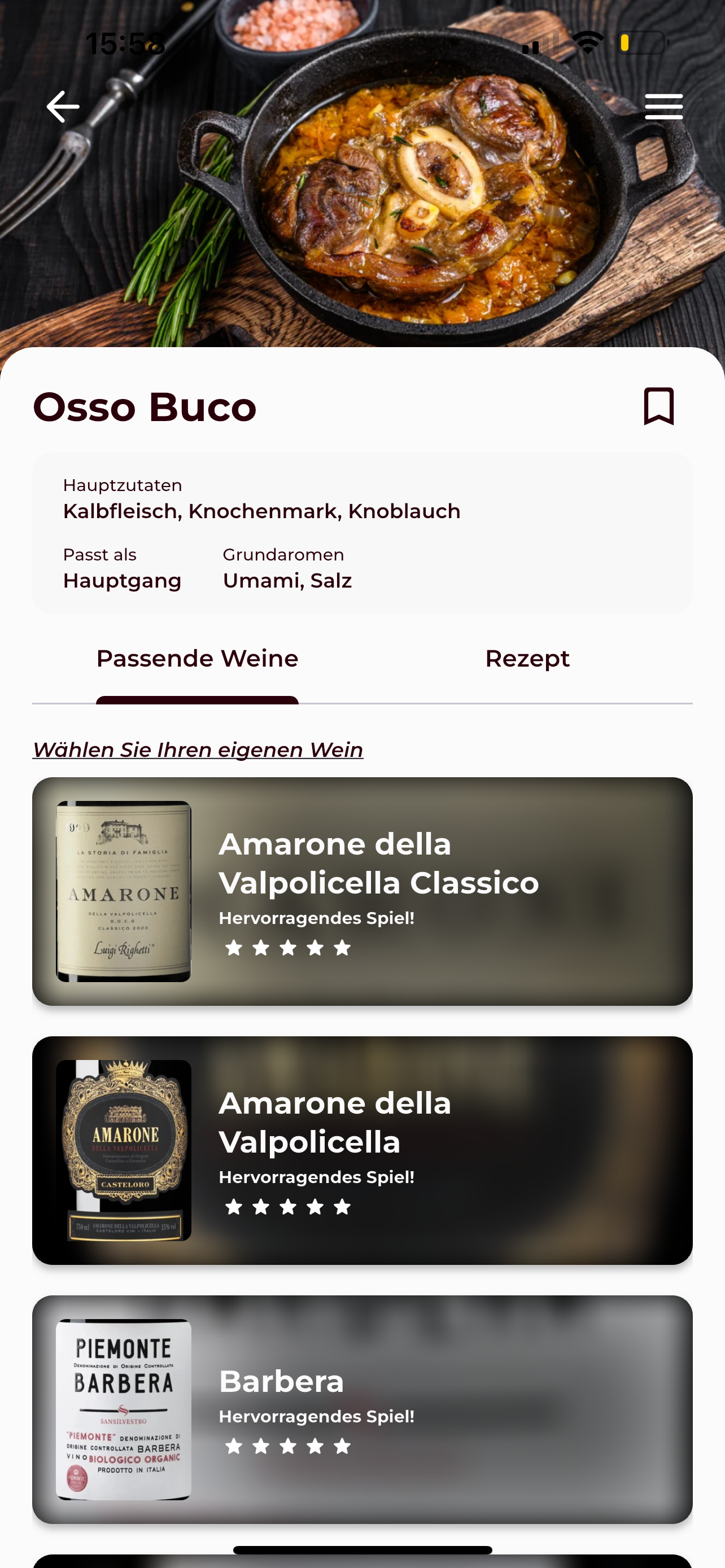 Vinomat app screenshot - de