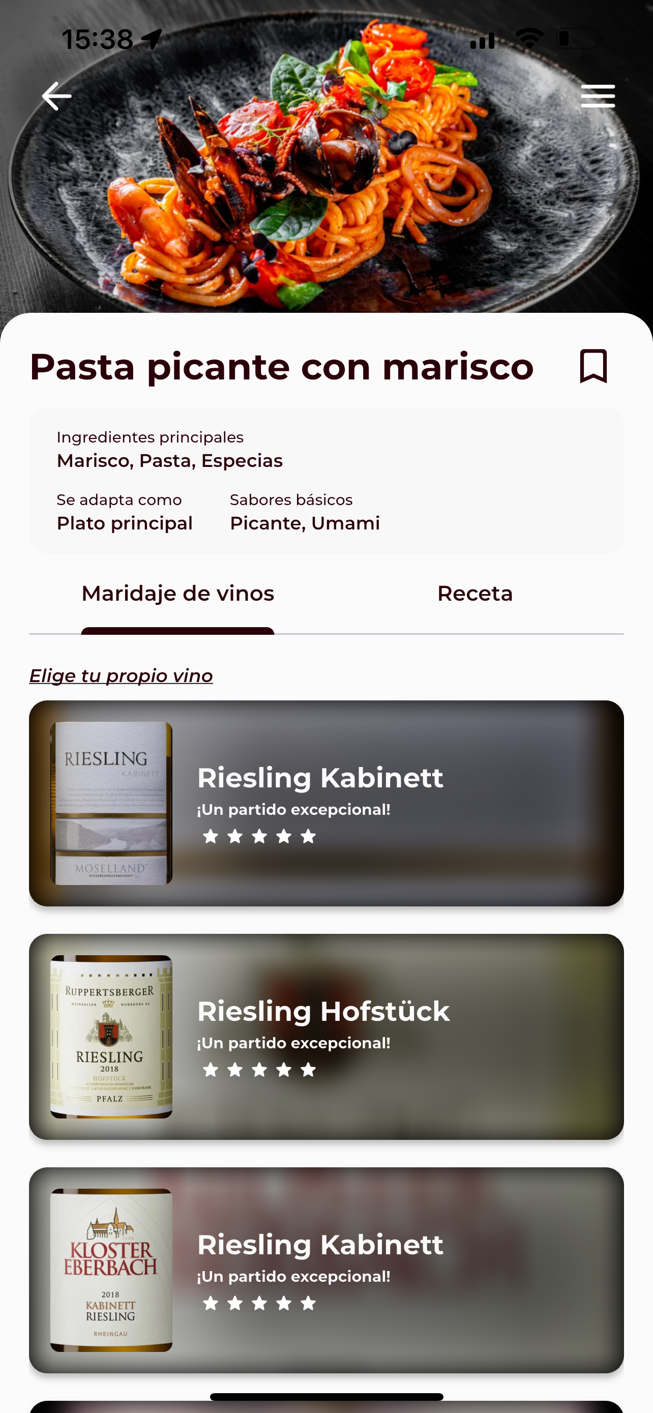 Vinomat app screenshot - es